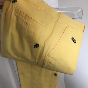 Yellow brooks brothers pineapple pants